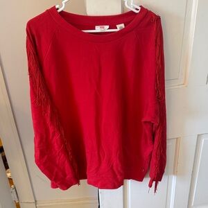 Levi's Red Women's Sweatshirt with Fringe